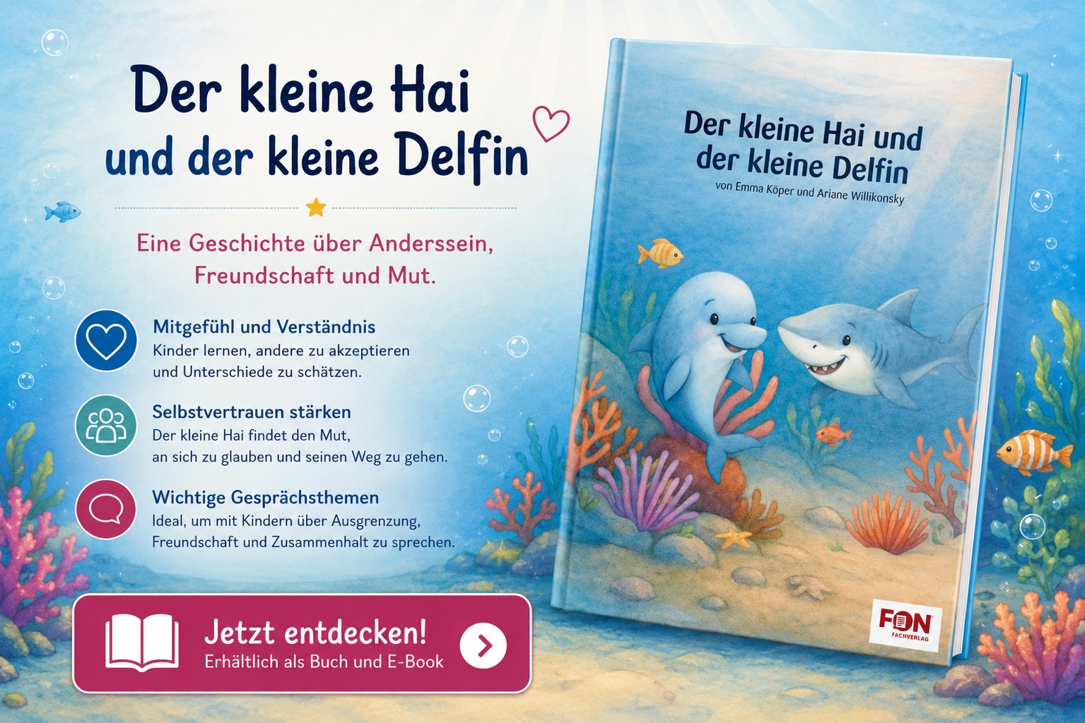 Mobbing - der kleine Hai und der kleine Delfin Mobbing - Kinderbuch